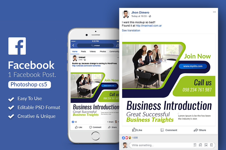 Business Facebook Post Banner in Web Elements - product preview 8