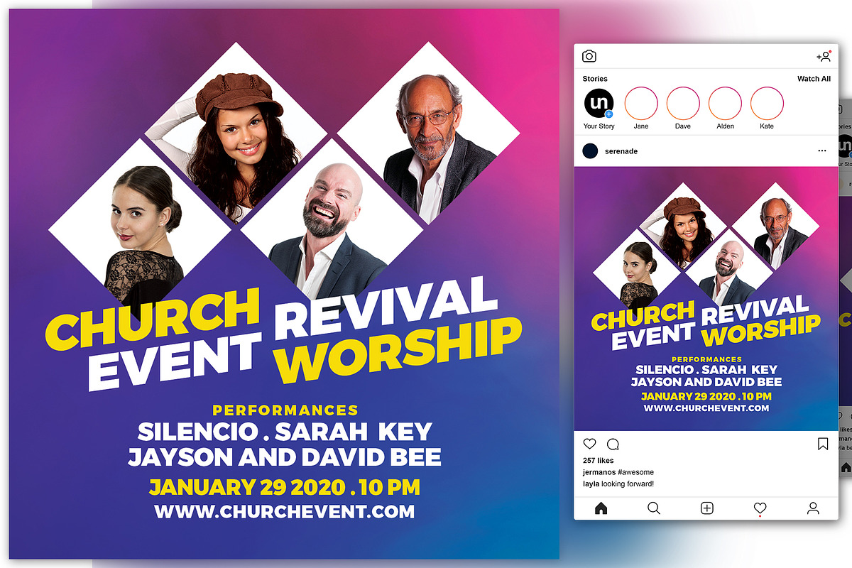 Revival Worship Church Flyer in Flyer Templates - product preview 8