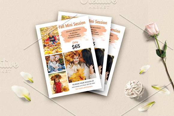 Fall / Autumn mini session -V1089 in Flyer Templates - product preview 1