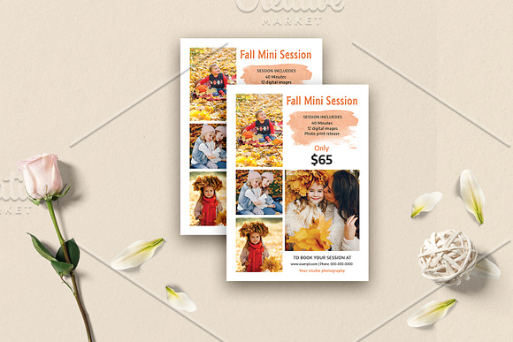 Fall / Autumn mini session -V1089 in Flyer Templates - product preview 2
