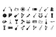 Musical instrument icon set