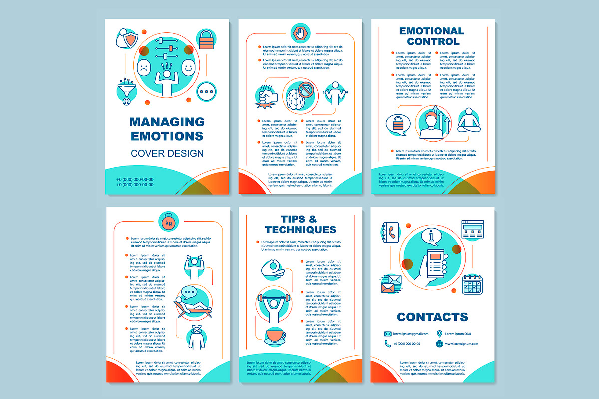 Managing emotions brochure template in Brochure Templates - product preview 8