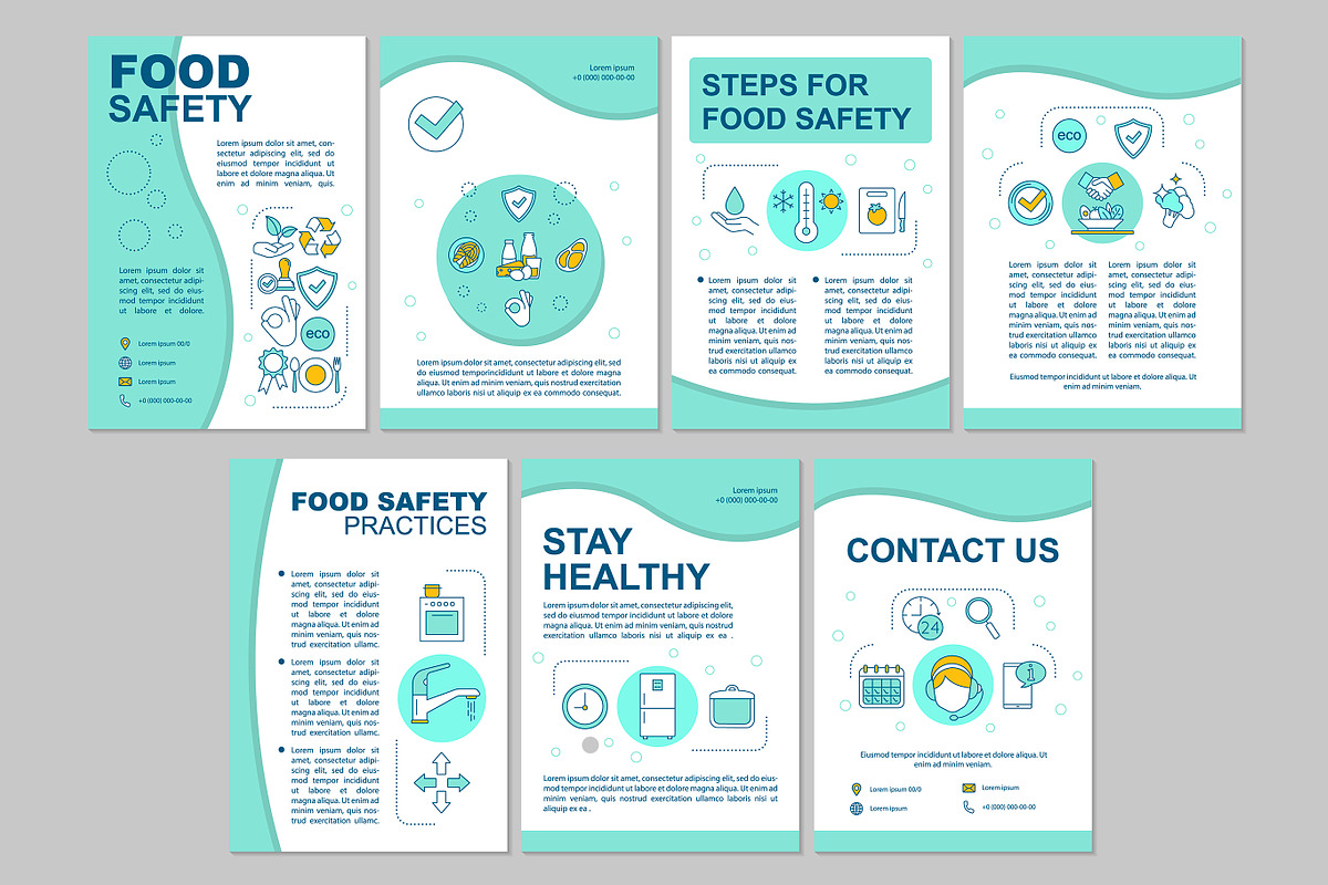 Food safety, hygiene brochure in Brochure Templates - product preview 8