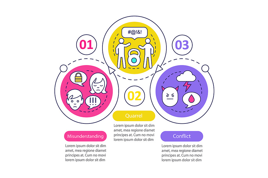 Difficult relationships infographic in Web Elements - product preview 8