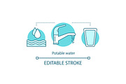 Potable water concept icon
