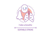 Take breath concept icon