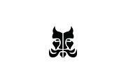 Mustached Mask Logo Template
