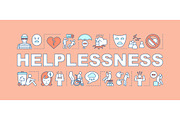Helplessness word concepts banner