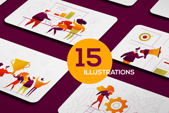Business Team Illustration Kit in UI Kits and Libraries - product preview 8