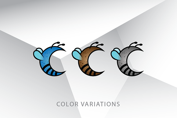 Crescent Moon Bee Logo Template in Logo Templates - product preview 3