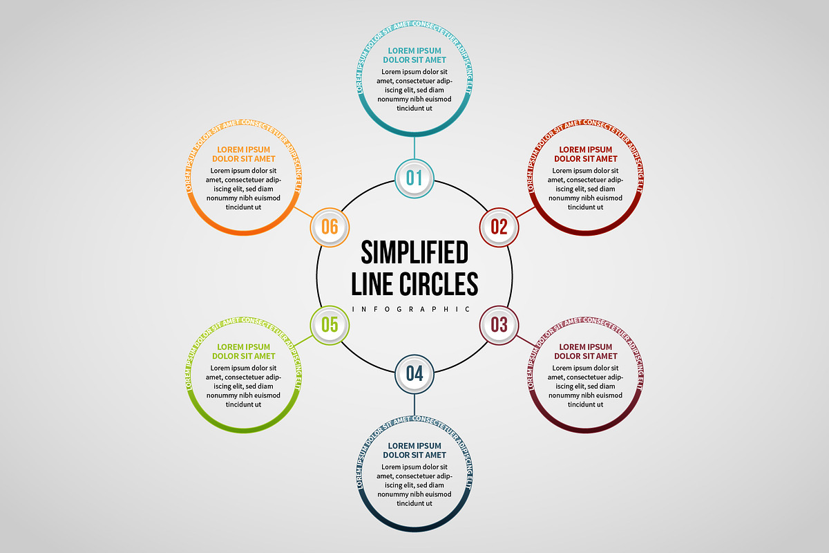 Line Circles Infographic 6 in Web Elements - product preview 8