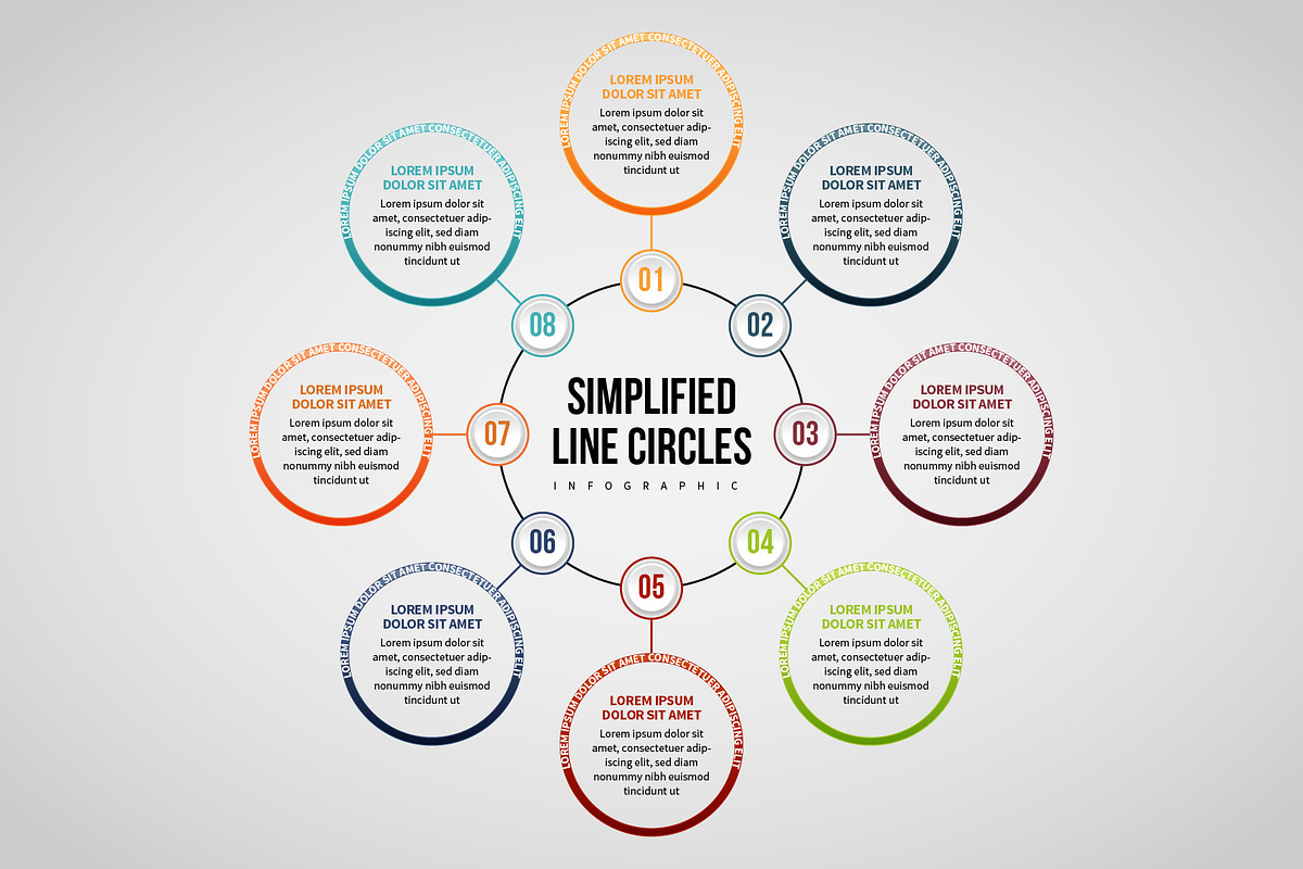 Line Circles Infographic 8 in Web Elements - product preview 8