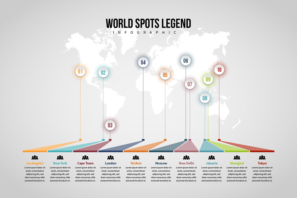 World Spots Legend Infographic in Web Elements - product preview 8