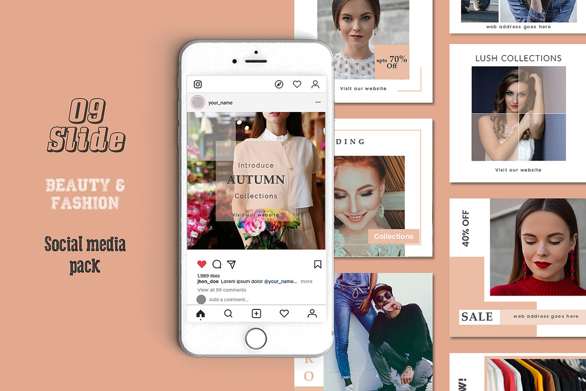 Beauty & Fashion Social Media Pack in Instagram Templates - product preview 8