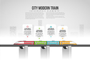 City Modern Train Infographic