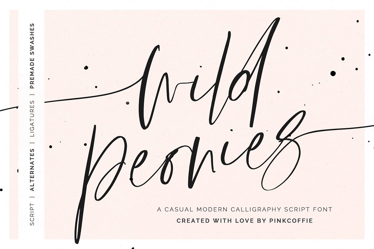 Wild Peonies | Modern Calligraphy in Script Fonts - product preview 8