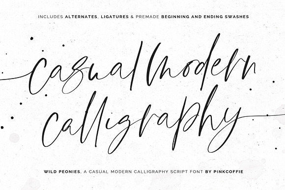 Wild Peonies | Modern Calligraphy in Script Fonts - product preview 3