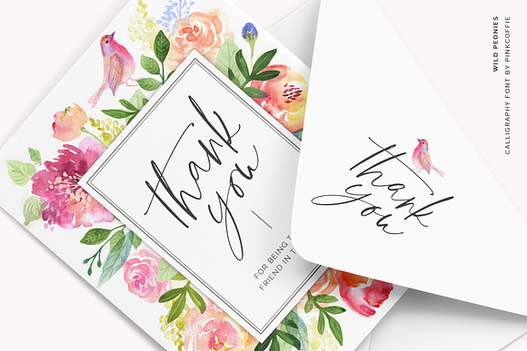 Wild Peonies | Modern Calligraphy in Script Fonts - product preview 15