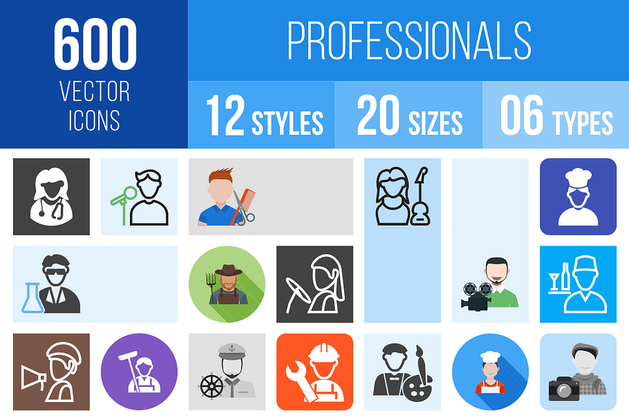 600 Professionals Icons in Graphics - product preview 8
