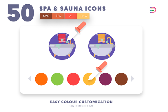 50 Spa and Sauna Icons in Icons - product preview 2
