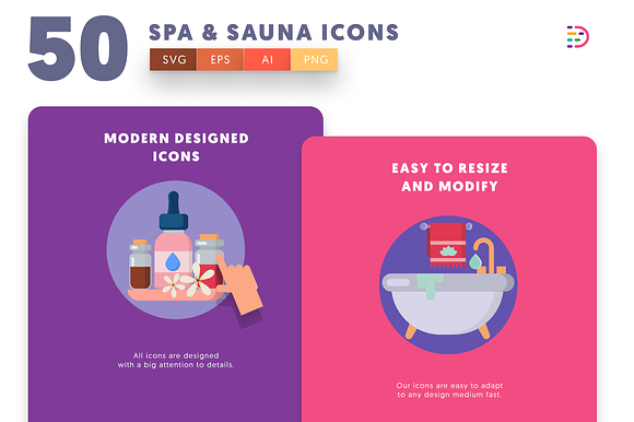 50 Spa and Sauna Icons in Icons - product preview 6