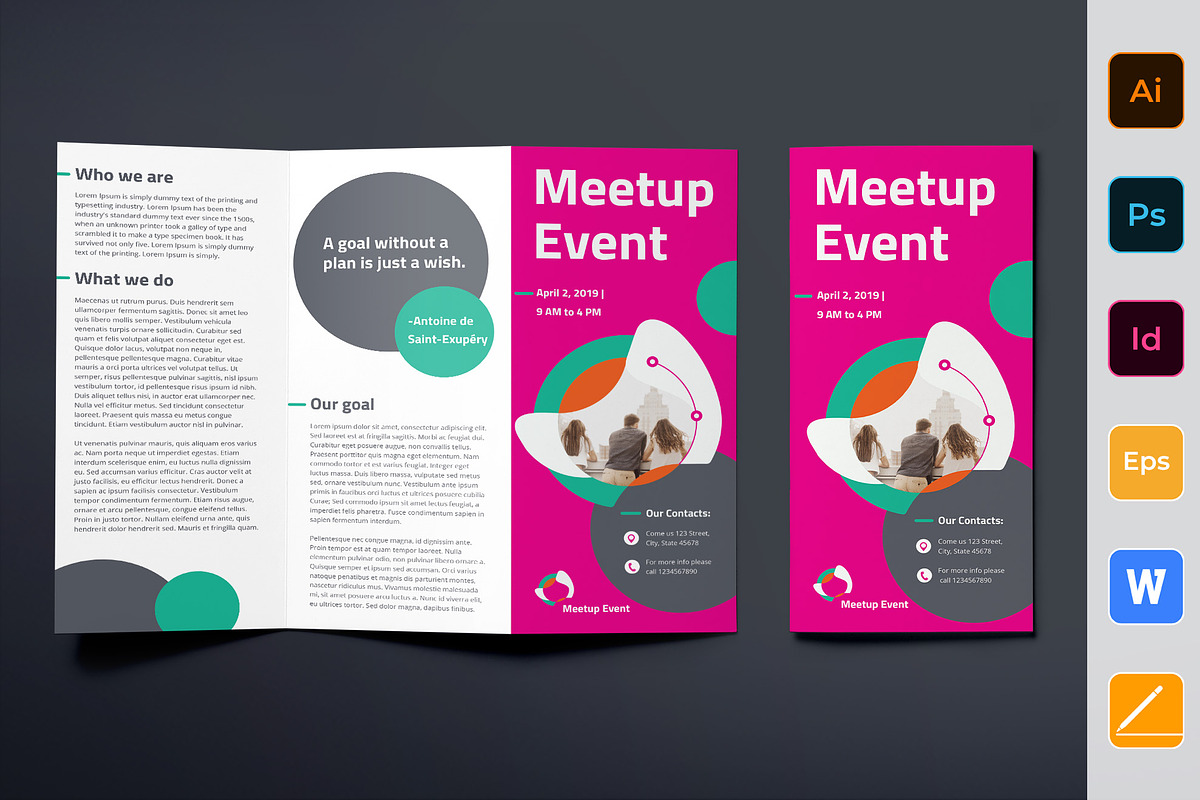 Meetup Event Brochure Trifold in Brochure Templates - product preview 8