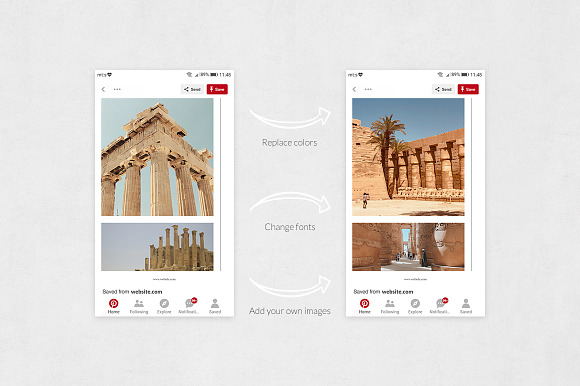 Ancient Pinterest Posts in Pinterest Templates - product preview 3