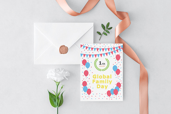 January 01 - Global Family Day in Postcard Templates - product preview 1