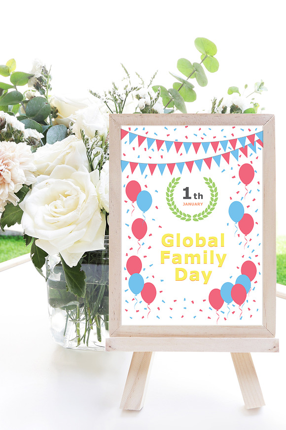 January 01 - Global Family Day in Postcard Templates - product preview 4