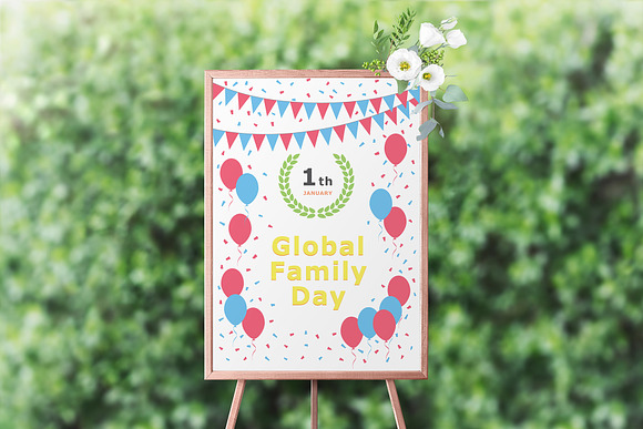 January 01 - Global Family Day in Postcard Templates - product preview 5
