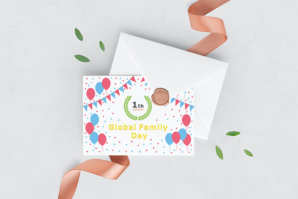 January 01 - Global Family Day in Postcard Templates - product preview 6