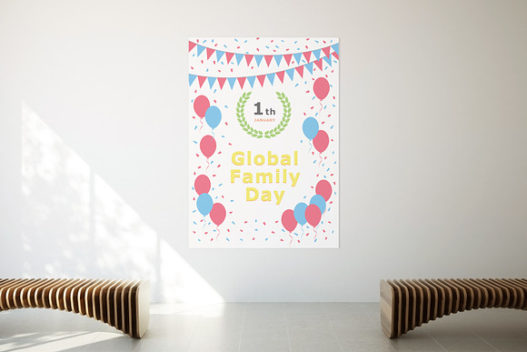 January 01 - Global Family Day in Postcard Templates - product preview 8