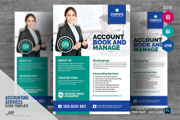 Accounting and Bookkeeping Services in Flyer Templates - product preview 3