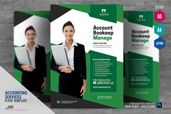 Accounting and Bookkeeping Services in Flyer Templates - product preview 3