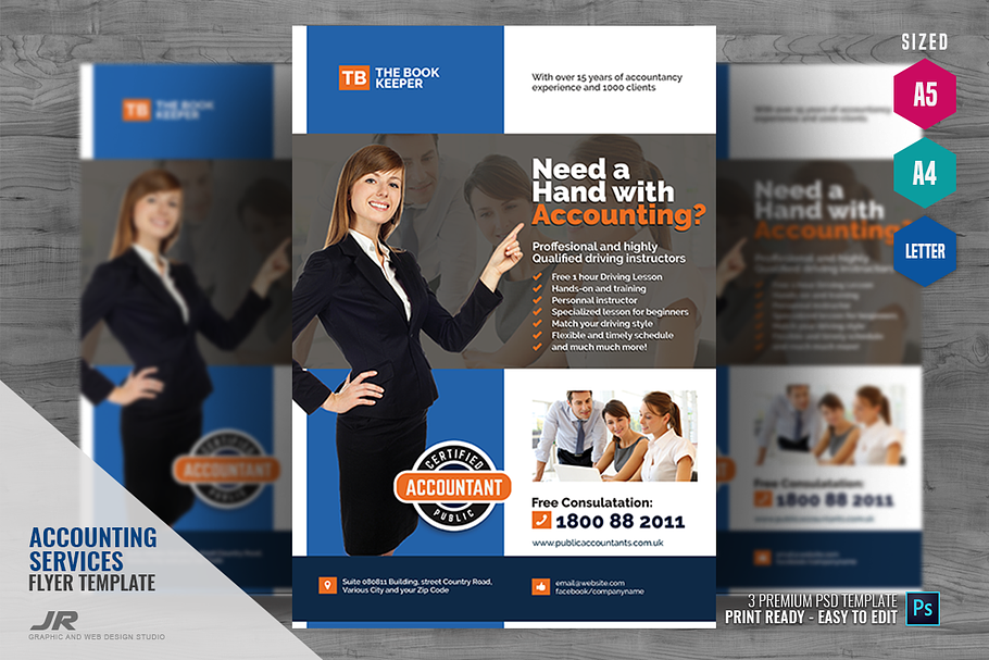 Accountancy Company Services Flyer in Flyer Templates - product preview 8