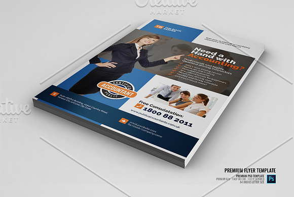 Accountancy Company Services Flyer in Flyer Templates - product preview 1
