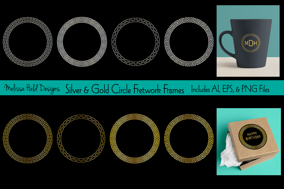 Circle Fretwork Frames in Patterns - product preview 8