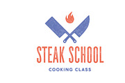 Meat logo. Logo for Steak School