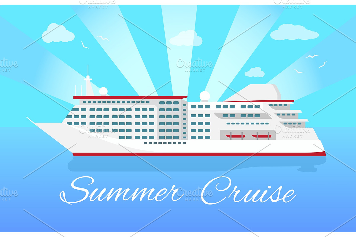 Spacious Luxury Cruise Liner Big Red in Illustrations - product preview 8