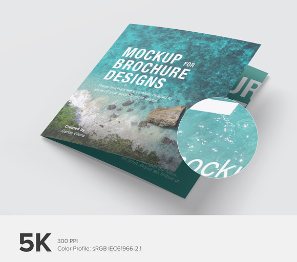 Square Trifold Brochure Mockup 01 in Print Mockups - product preview 4