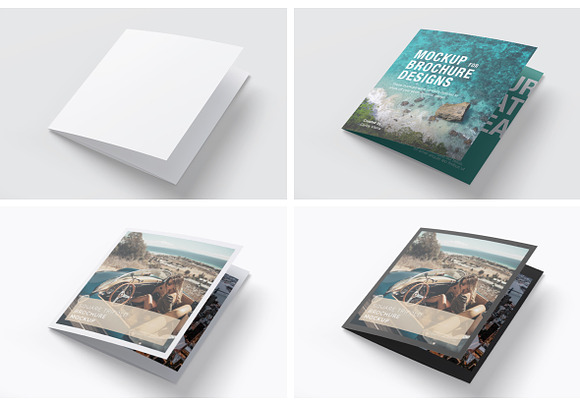 Square Trifold Brochure Mockup 01 in Print Mockups - product preview 5