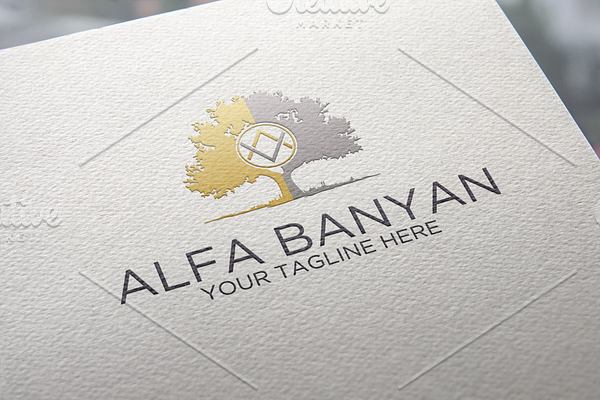 Tree Banyan Letter A Logo