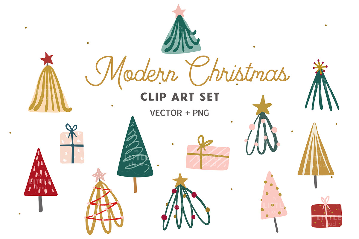 Modern Christmas Clip art in Illustrations - product preview 8