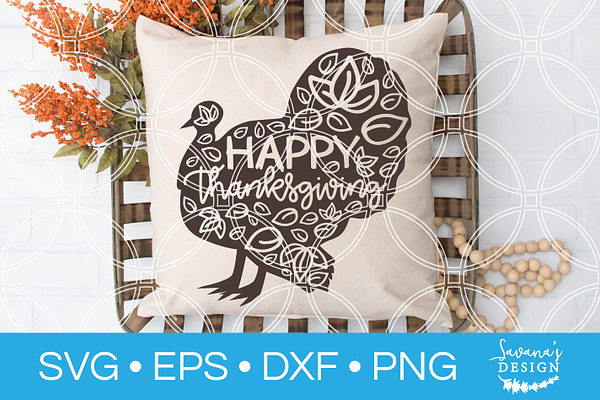 Happy Thanksgiving Turkey SVG File
