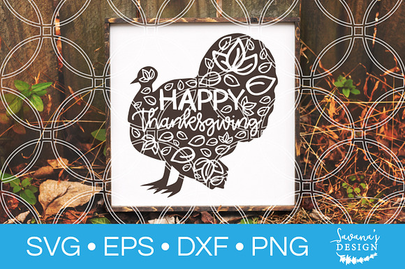 Happy Thanksgiving Turkey SVG File in Illustrations - product preview 1
