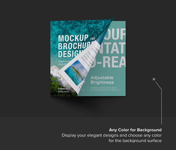 Square Trifold Brochure Mockup 03 in Print Mockups - product preview 4