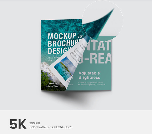 Square Trifold Brochure Mockup 03 in Print Mockups - product preview 5