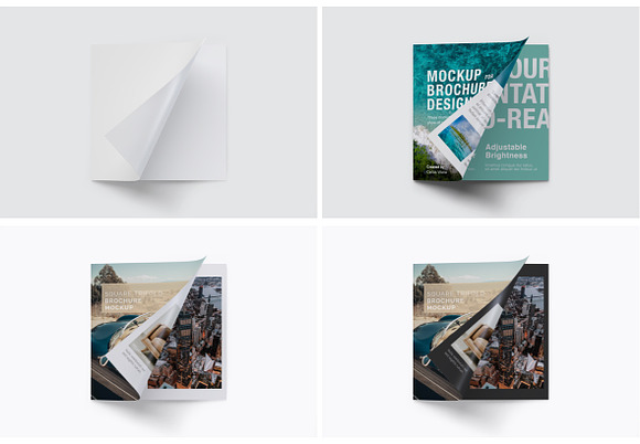 Square Trifold Brochure Mockup 03 in Print Mockups - product preview 6