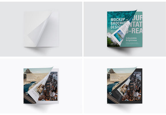 Square Trifold Brochure Mockup 04 in Print Mockups - product preview 6
