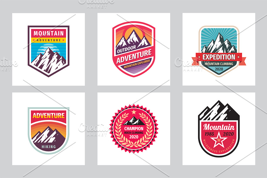 Mountain Badge Vector Logo in Logo Templates - product preview 8